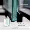 Super clear double-glazed laminated tempered glass.